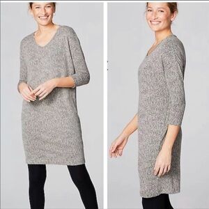 J. Jill dress textured gray 3/4 sleeve dress new petite